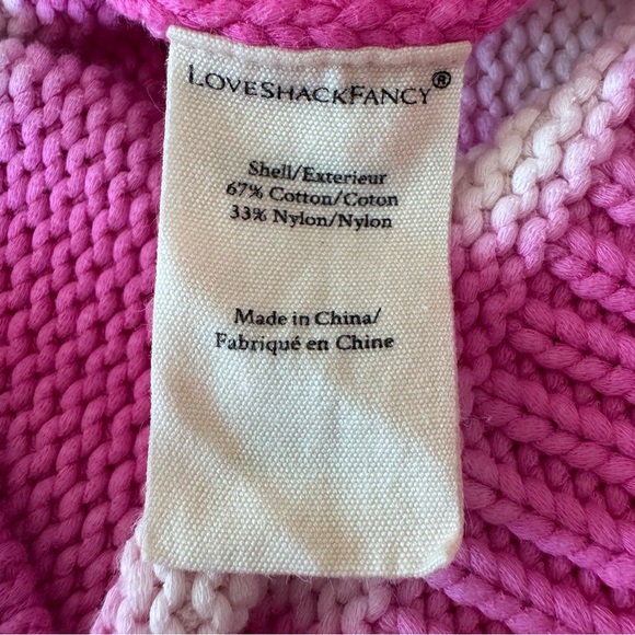 LoveShackFancy Tie Dye Chunky Knit Sweater Pink Size L - Picture 13 of 14